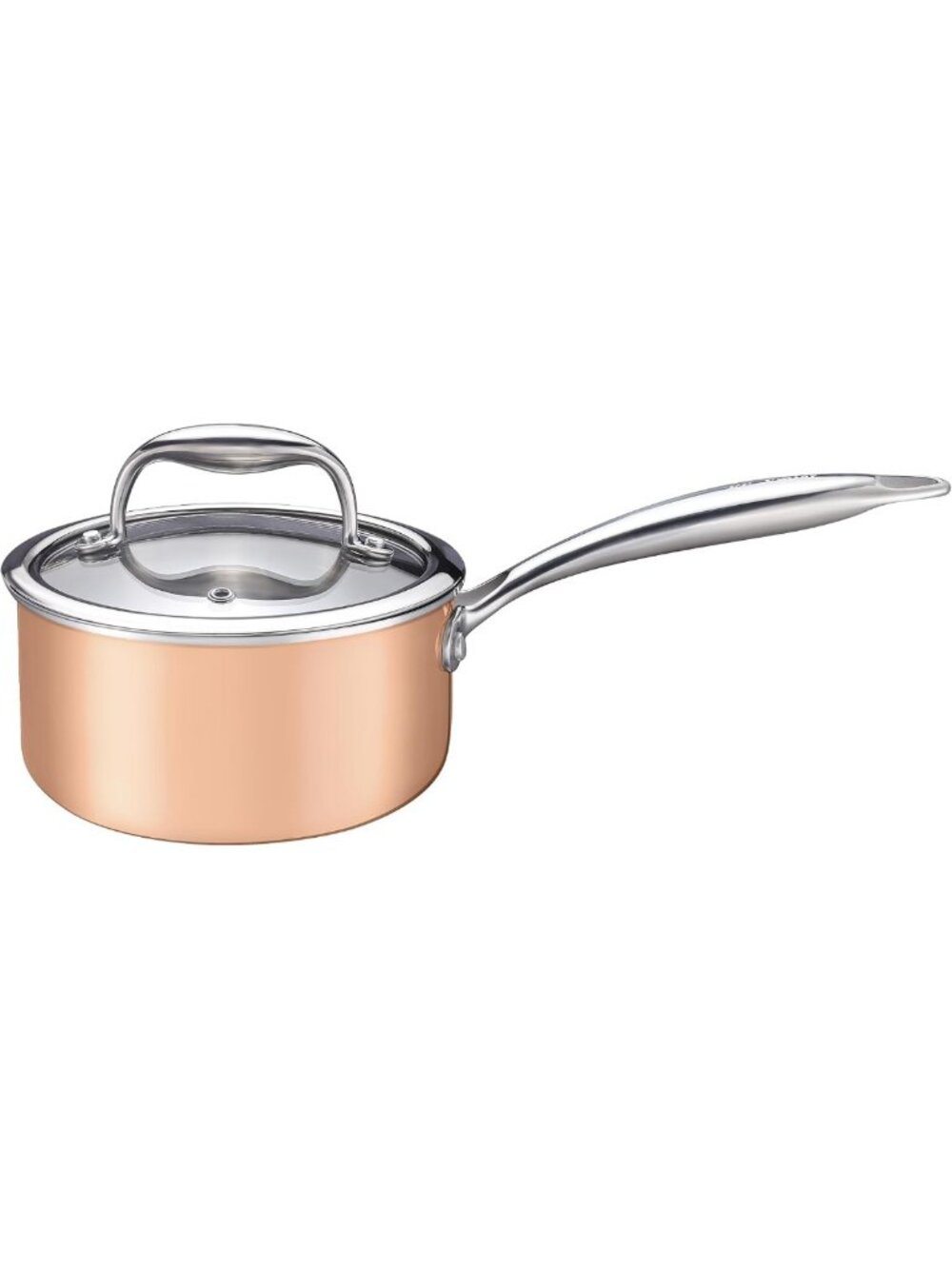 1-Quart Tri-Ply Stainless Steel Saucepan with Lid & Stay-Cool Handle - All
